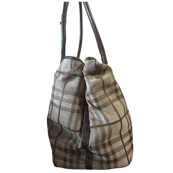Authentic Vintage Burberry Plaid Haymarket Shoulder tote purse - Picture 6 of 17